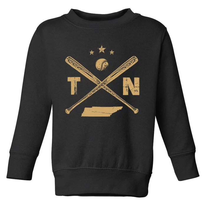 Map Tn Tennessee Baseball Bats Coach Hometown Pride Toddler Sweatshirt