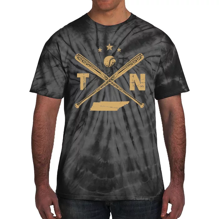 Map Tn Tennessee Baseball Bats Coach Hometown Pride Tie-Dye T-Shirt