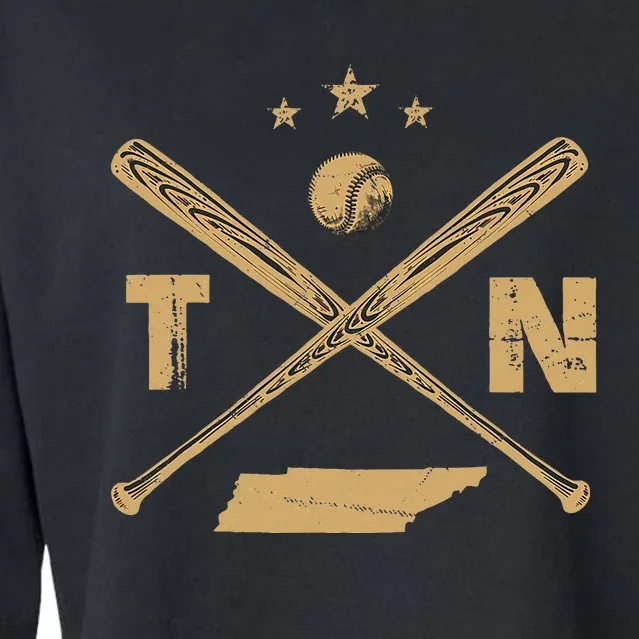 Map Tn Tennessee Baseball Bats Coach Hometown Pride Cropped Pullover Crew