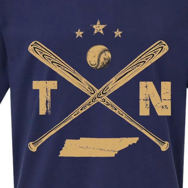 Map Tn Tennessee Baseball Bats Coach Hometown Pride Sueded Cloud Jersey T-Shirt