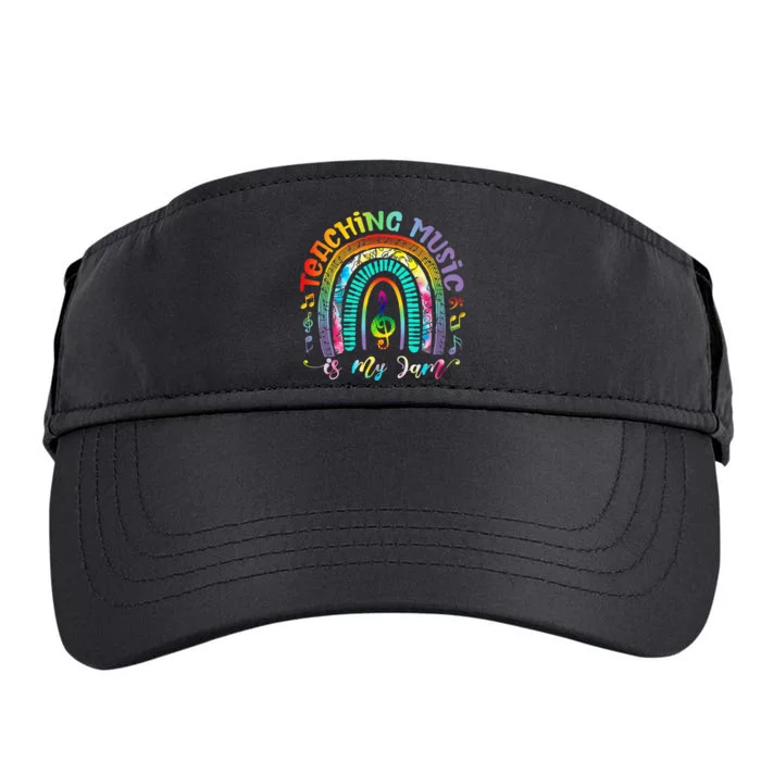 Musical Teacher Teaching Music Is My Jam Rainbow Tie Dye Adult Drive Performance Visor