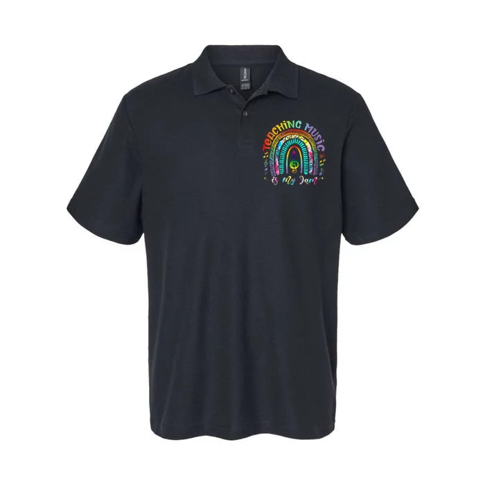 Musical Teacher Teaching Music Is My Jam Rainbow Tie Dye Softstyle Adult Sport Polo