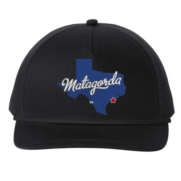 Matagorda Texas TX Map Snapback Five-Panel Rope Hat