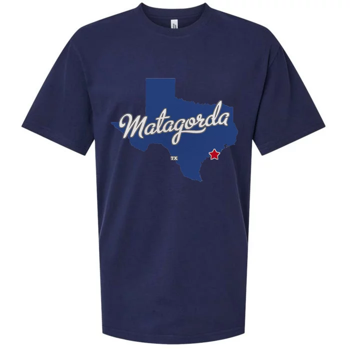 Matagorda Texas TX Map Sueded Cloud Jersey T-Shirt