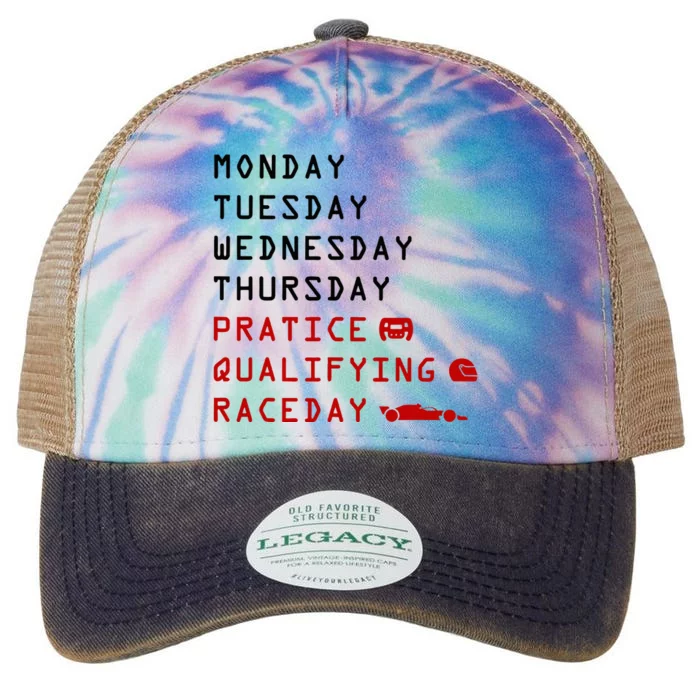 Monday Tuesday Thursday Practice Qualifying Race Day Legacy Tie Dye Trucker Hat