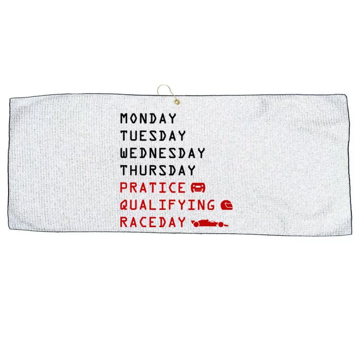 Monday Tuesday Thursday Practice Qualifying Race Day Large Microfiber Waffle Golf Towel