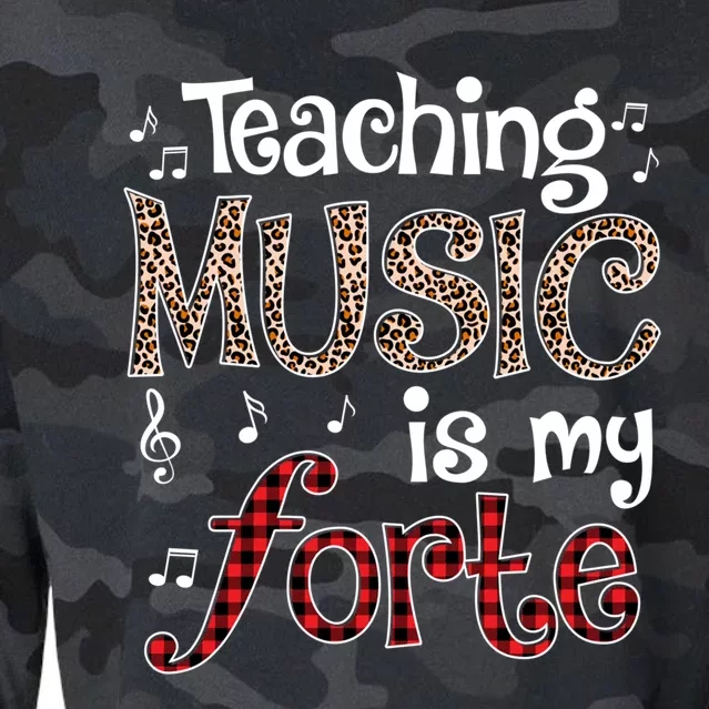 Music Teacher Teaching Music Is My Forte For Music Lovers Gift Cropped Pullover Crew