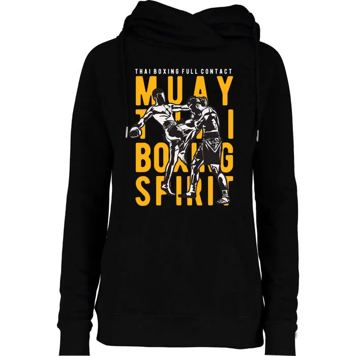 Muay Thai Thai Boxing Womens Funnel Neck Pullover Hood