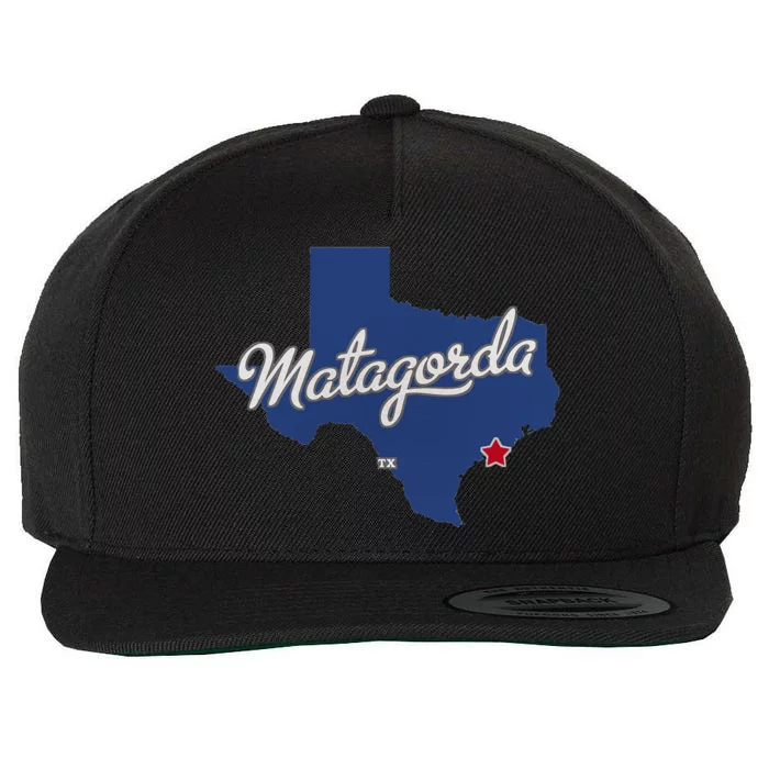 Matagorda Texas TX Map Wool Snapback Cap