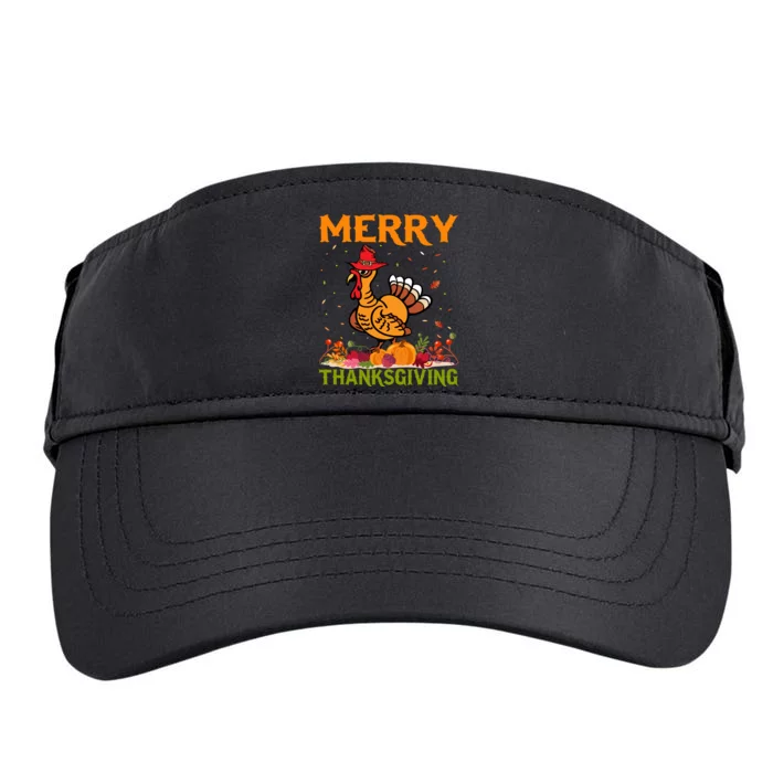 Merry Thanksgiving Turkey Fall Vibes Autumn Season Pumpkin Funny Adult Drive Performance Visor