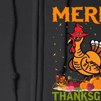 Merry Thanksgiving Turkey Fall Vibes Autumn Season Pumpkin Funny Full Zip Hoodie