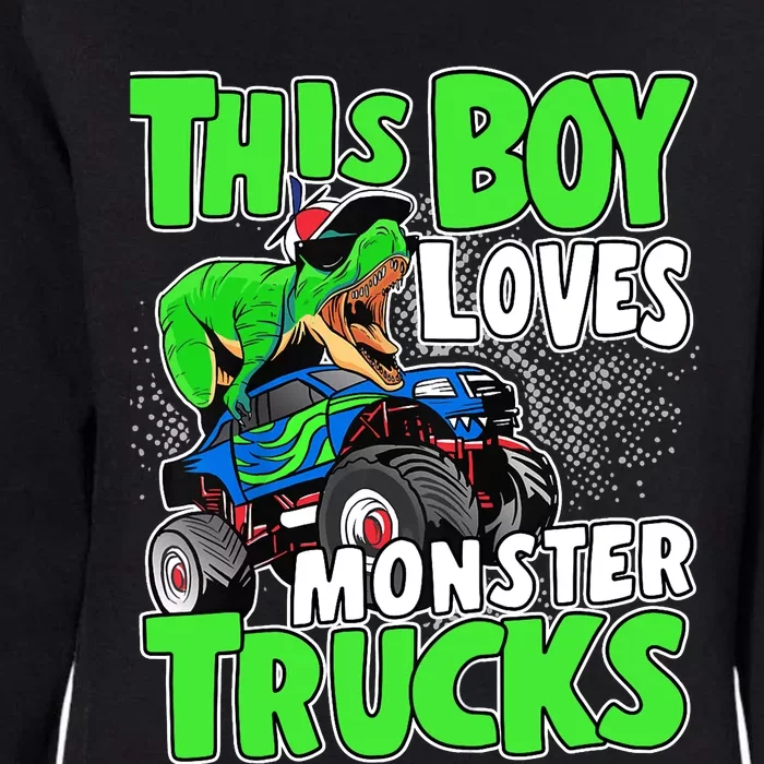 Monster Truck Toddler Boys This Boy Loves Monster Trucks Womens California Wash Sweatshirt