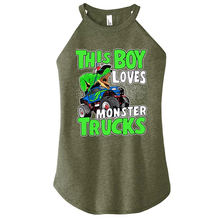 Monster Truck Toddler Boys This Boy Loves Monster Trucks Women’s Perfect Tri Rocker Tank