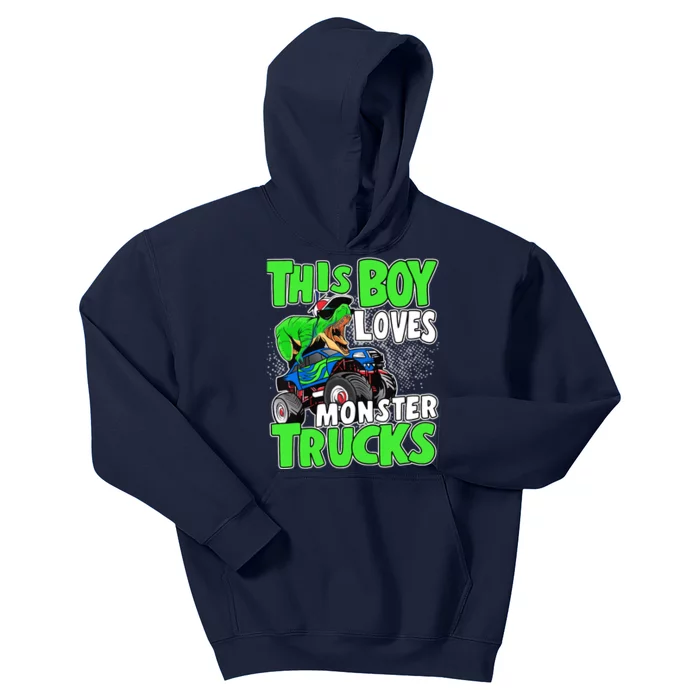 Monster Truck Toddler Boys This Boy Loves Monster Trucks Kids Hoodie