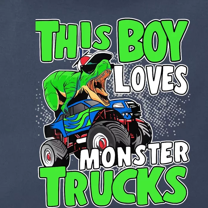 Monster Truck Toddler Boys This Boy Loves Monster Trucks Zip Tote Bag