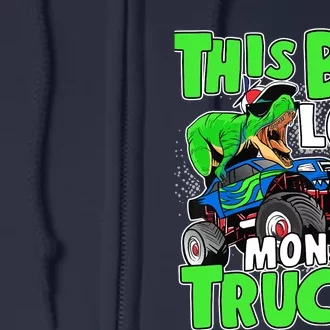 Monster Truck Toddler Boys This Boy Loves Monster Trucks Full Zip Hoodie