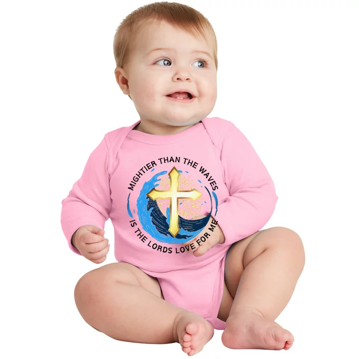 Mightier Than The Waves Of The Sea Is His Love Baby Long Sleeve Bodysuit