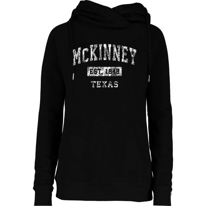 Mckinney Texas Tx Vintage Established Sports Womens Funnel Neck Pullover Hood