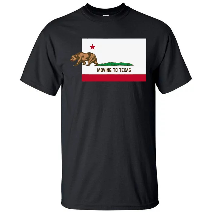 Moving To Texas Leaving California Funny Designed Tall T-Shirt