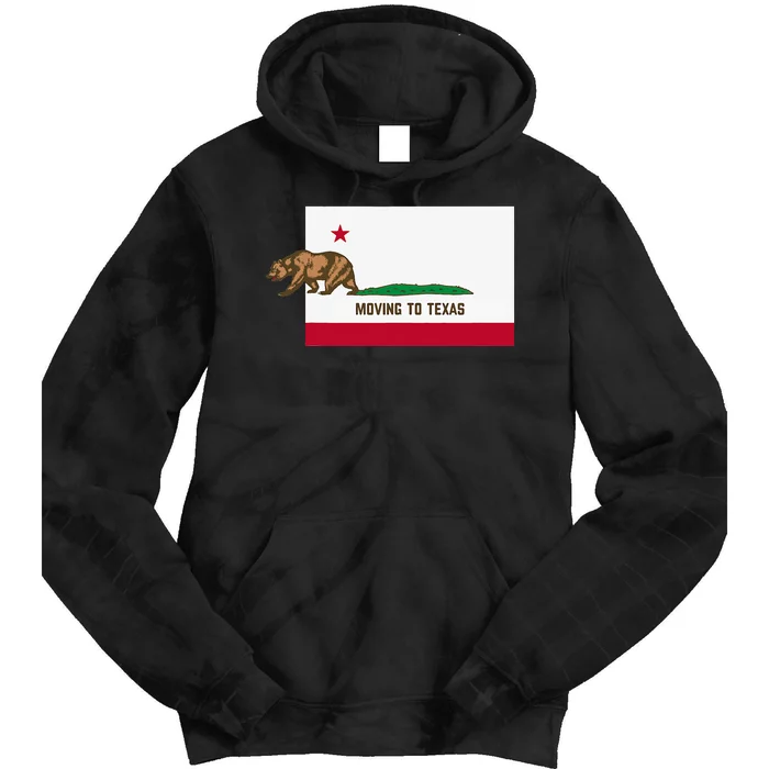 Moving To Texas Leaving California Funny Designed Tie Dye Hoodie