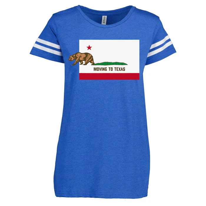 Moving To Texas Leaving California Funny Designed Enza Ladies Jersey Football T-Shirt