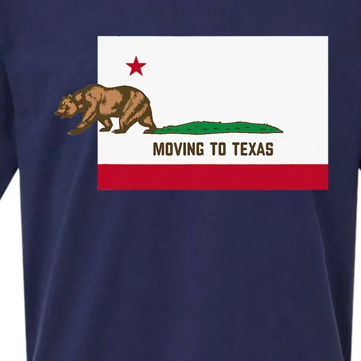 Moving To Texas Leaving California Funny Designed Sueded Cloud Jersey T-Shirt