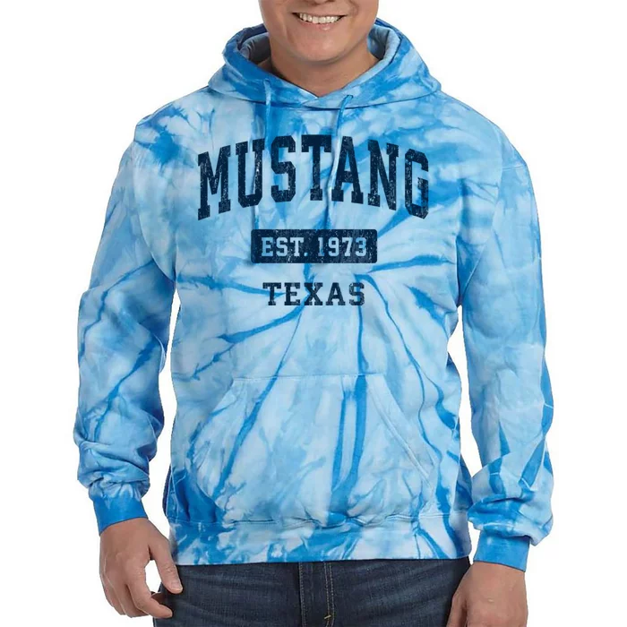 Mustang Texas Tx Vintage Sports Established Tie Dye Hoodie