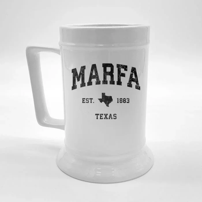 Marfa Texas Tx Vintage Athletic Sports Front & Back Beer Stein