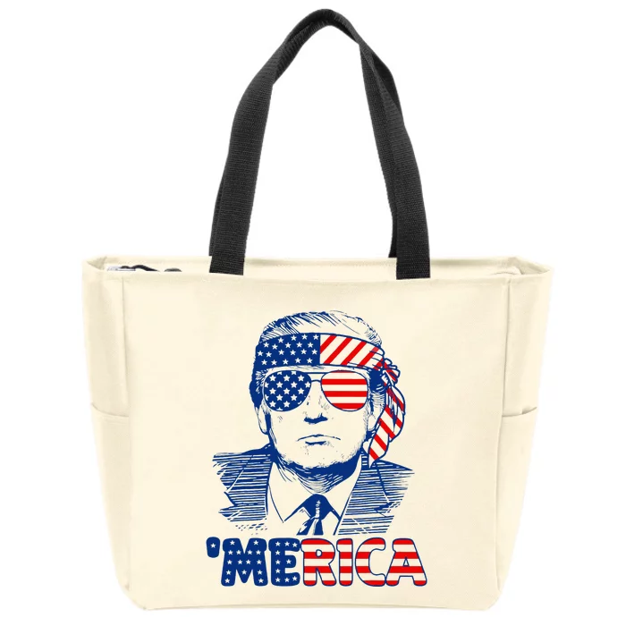 Merica Trump Trump American Flag Zip Tote Bag