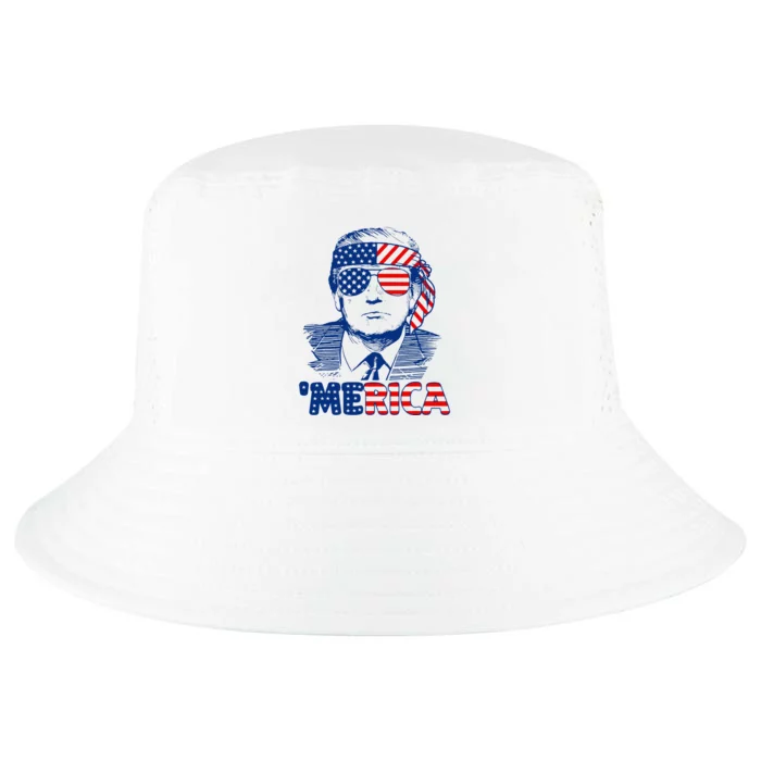 Merica Trump Trump American Flag Cool Comfort Performance Bucket Hat