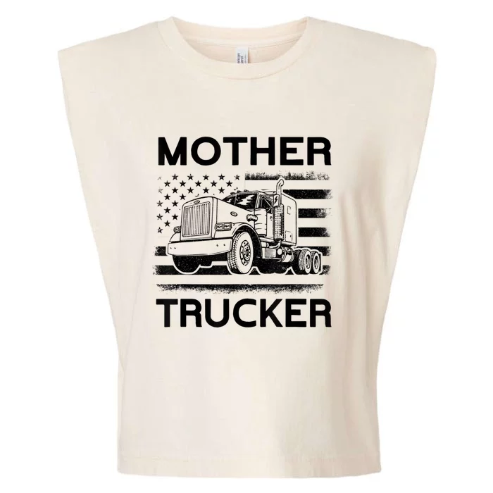 Mother Trucker Truck Driver Garment-Dyed Women's Muscle Tee