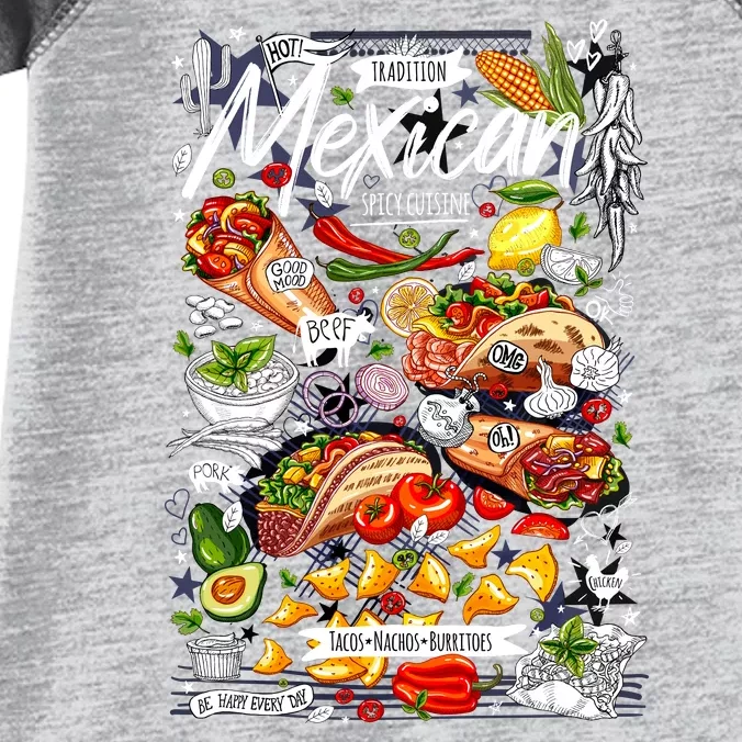 Mexican Tacos Taco Tradition Foodie Food Lover Infant Baby Jersey Bodysuit