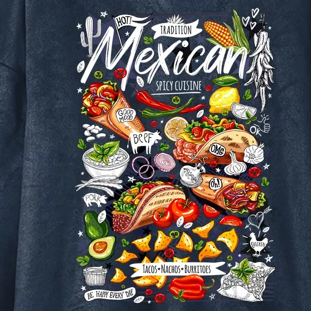 Mexican Tacos Taco Tradition Foodie Food Lover Hooded Wearable Blanket