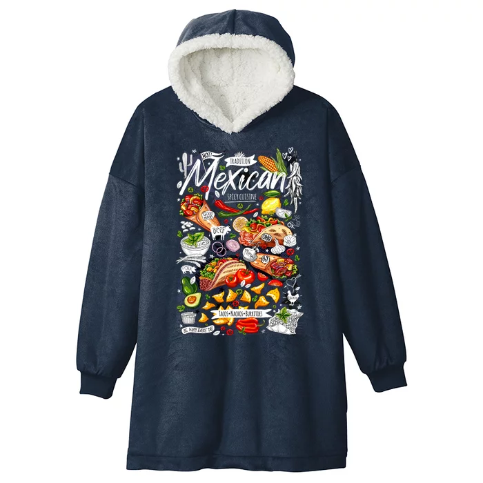 Mexican Tacos Taco Tradition Foodie Food Lover Hooded Wearable Blanket