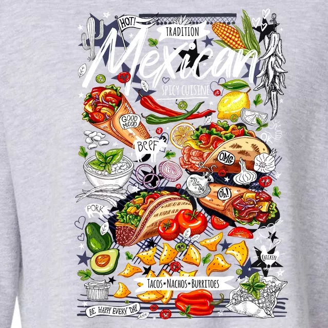 Mexican Tacos Taco Tradition Foodie Food Lover Cropped Pullover Crew