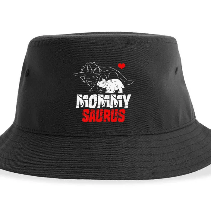 Mommysaurus Triceratops Types Of Dinosaur Mama Mother's Day Sustainable Bucket Hat