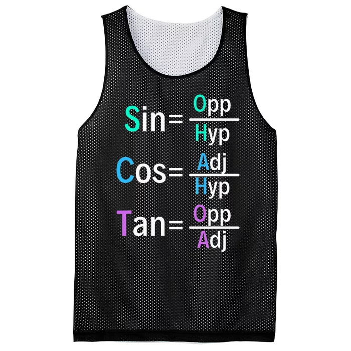 Math Teacher Trigonometry SOH CAH TOA Geometry Mesh Reversible Basketball Jersey Tank