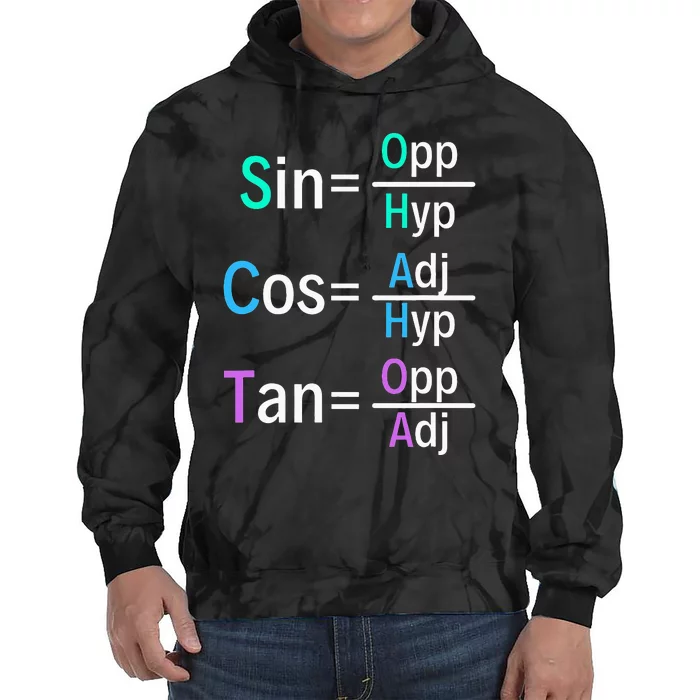 Math Teacher Trigonometry SOH CAH TOA Geometry Tie Dye Hoodie