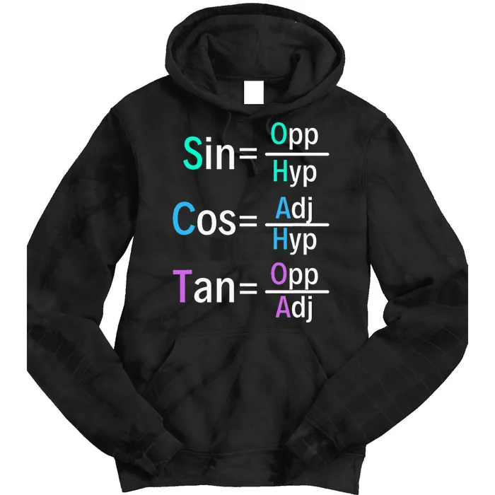 Math Teacher Trigonometry SOH CAH TOA Geometry Tie Dye Hoodie