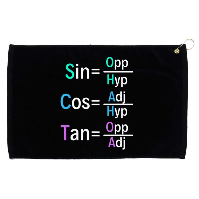 Math Teacher Trigonometry SOH CAH TOA Geometry Grommeted Golf Towel