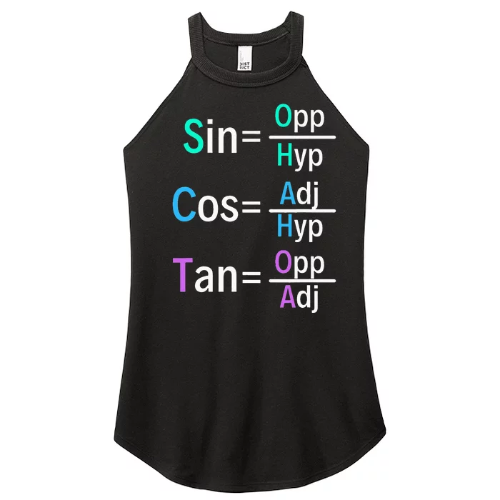 Math Teacher Trigonometry SOH CAH TOA Geometry Women’s Perfect Tri Rocker Tank