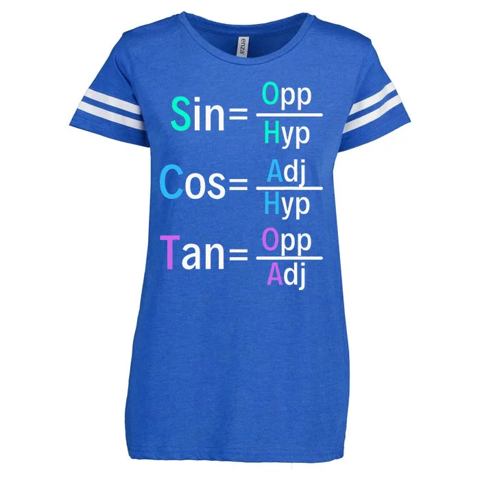 Math Teacher Trigonometry SOH CAH TOA Geometry Enza Ladies Jersey Football T-Shirt