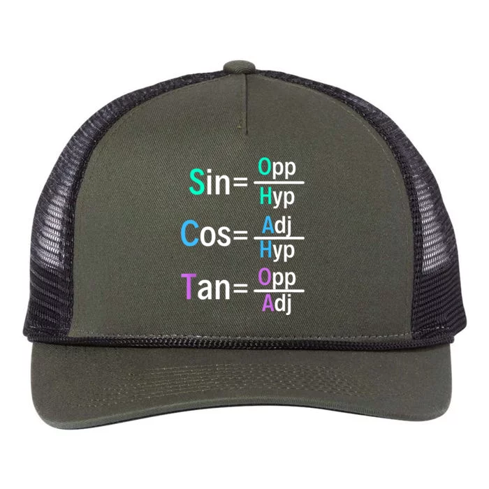 Math Teacher Trigonometry SOH CAH TOA Geometry Retro Rope Trucker Hat Cap