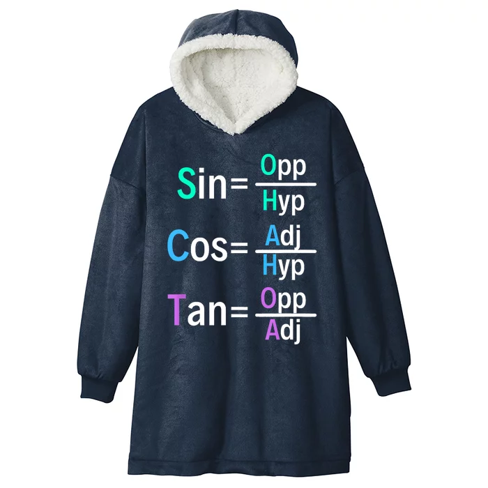 Math Teacher Trigonometry SOH CAH TOA Geometry Hooded Wearable Blanket