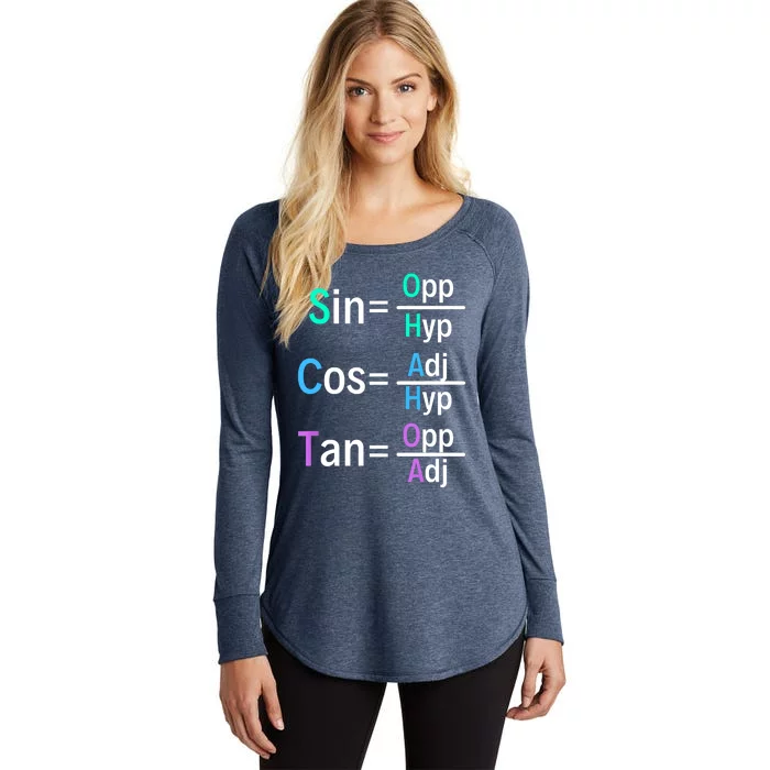 Math Teacher Trigonometry SOH CAH TOA Geometry Women's Perfect Tri Tunic Long Sleeve Shirt