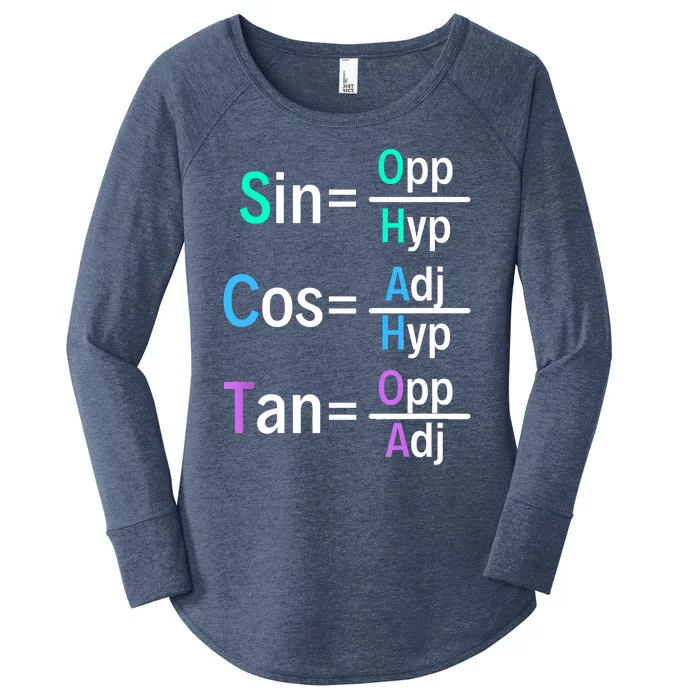 Math Teacher Trigonometry SOH CAH TOA Geometry Women's Perfect Tri Tunic Long Sleeve Shirt