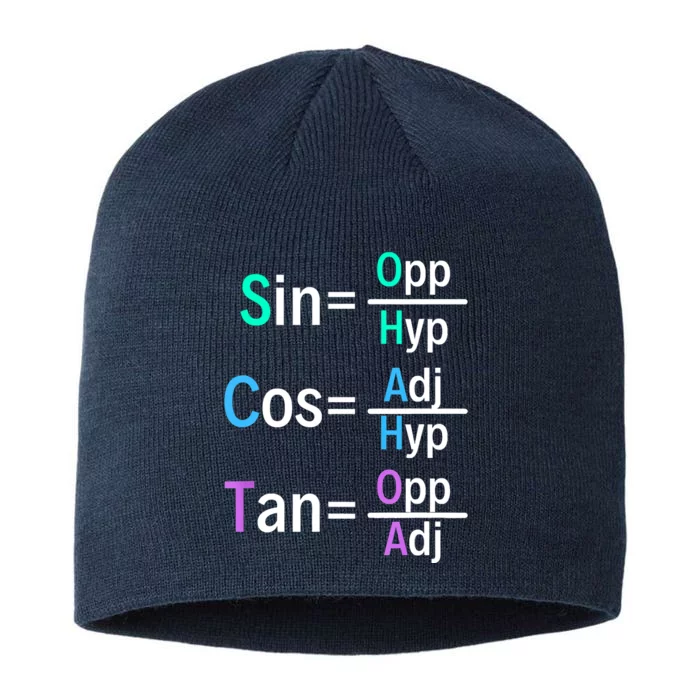 Math Teacher Trigonometry SOH CAH TOA Geometry 8 1/2in Sustainable Knit Beanie