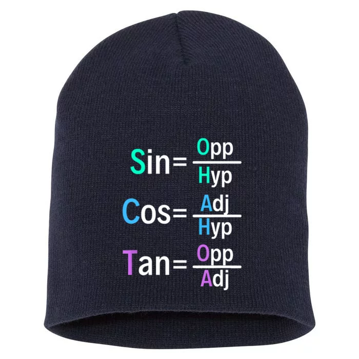 Math Teacher Trigonometry SOH CAH TOA Geometry Short Acrylic Beanie