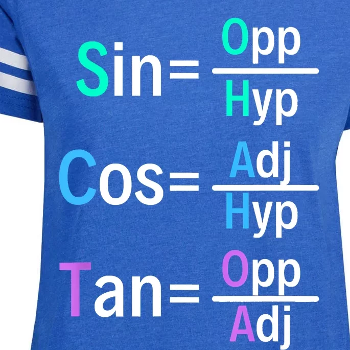 Math Teacher Trigonometry SOH CAH TOA Geometry Enza Ladies Jersey Football T-Shirt