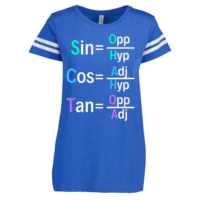 Math Teacher Trigonometry SOH CAH TOA Geometry Enza Ladies Jersey Football T-Shirt